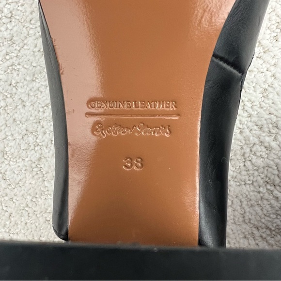 & Other Stories sz 7 genuine leather heels with toe cut outs and suede detailing - Picture 6 of 7